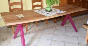 Tavolo legno Design Pino Fuxia